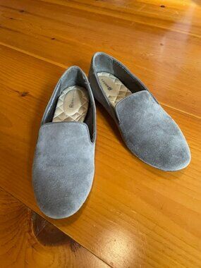 Birdies Starling Grey Suede Loafer Flat 7.5